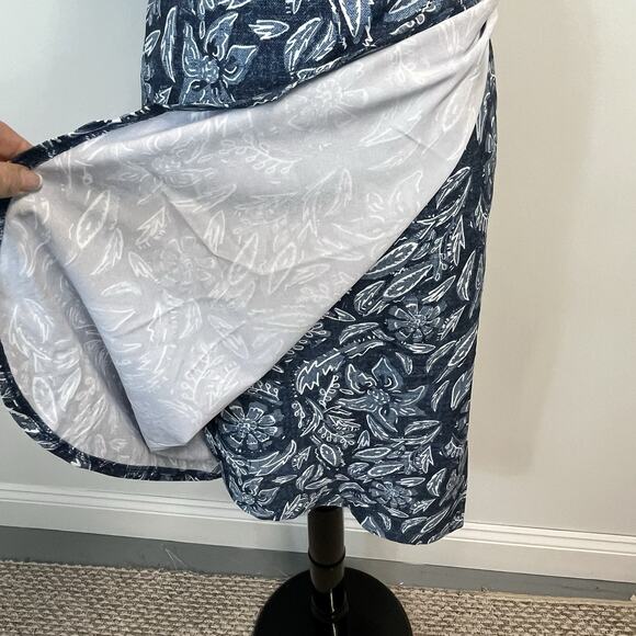 Rustica Rip Skirt Hawaii Women's size XL Blue White Floral Wrap Beach Cover Up - Picture 4 of 8